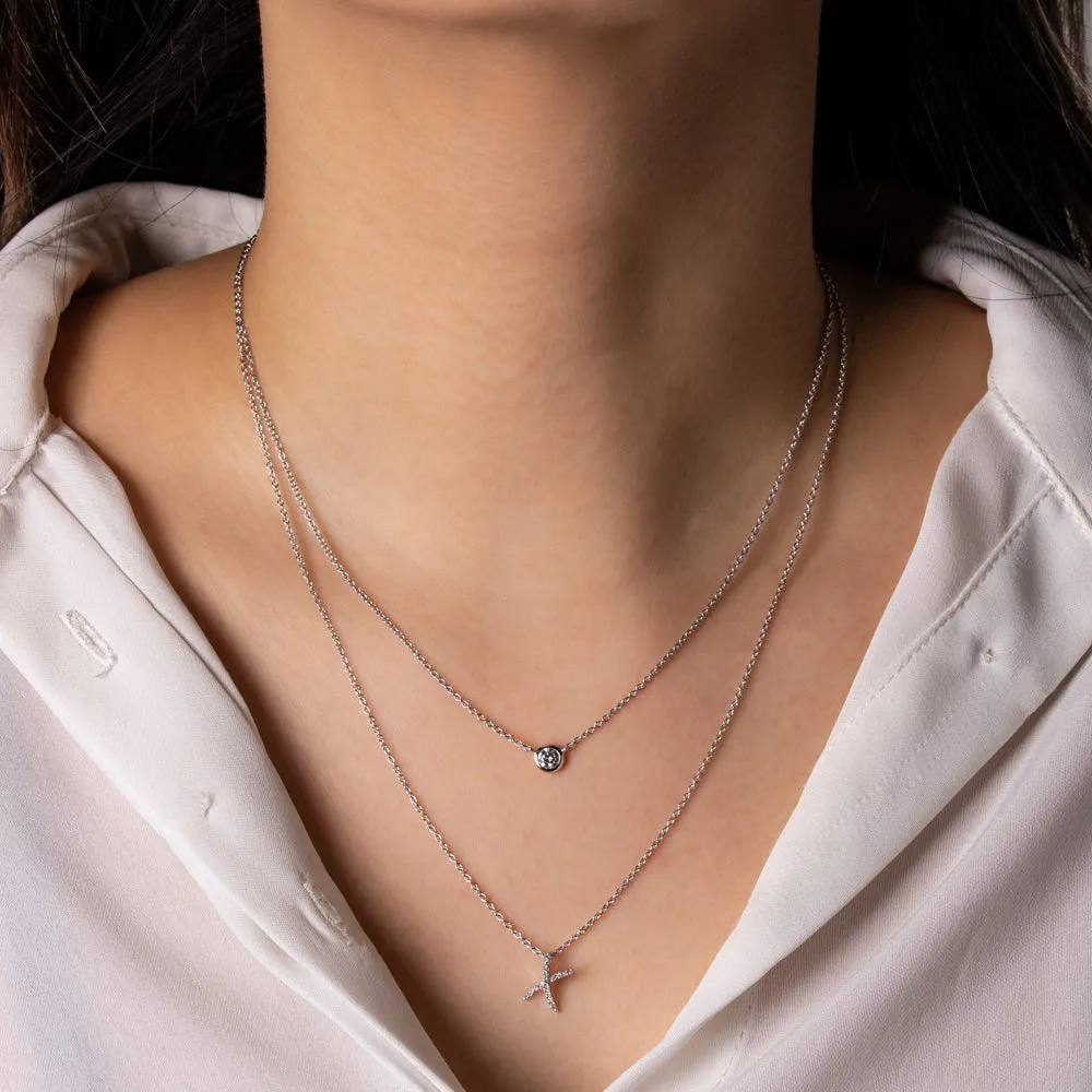 18ct White Gold .21ct Diamond Natalia Pendant