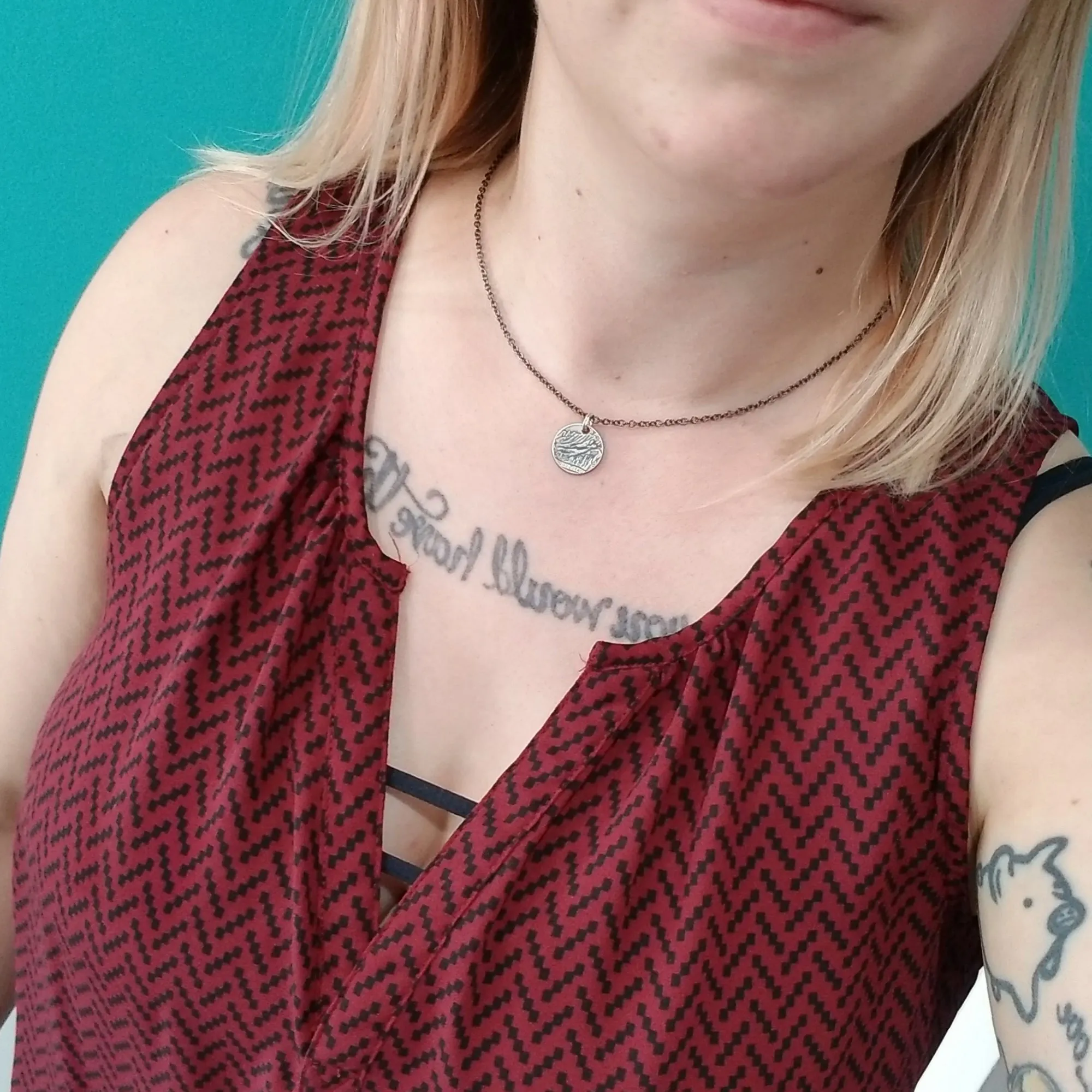 1965-1998 Washington Quarter Large Punch Out Charm Necklace