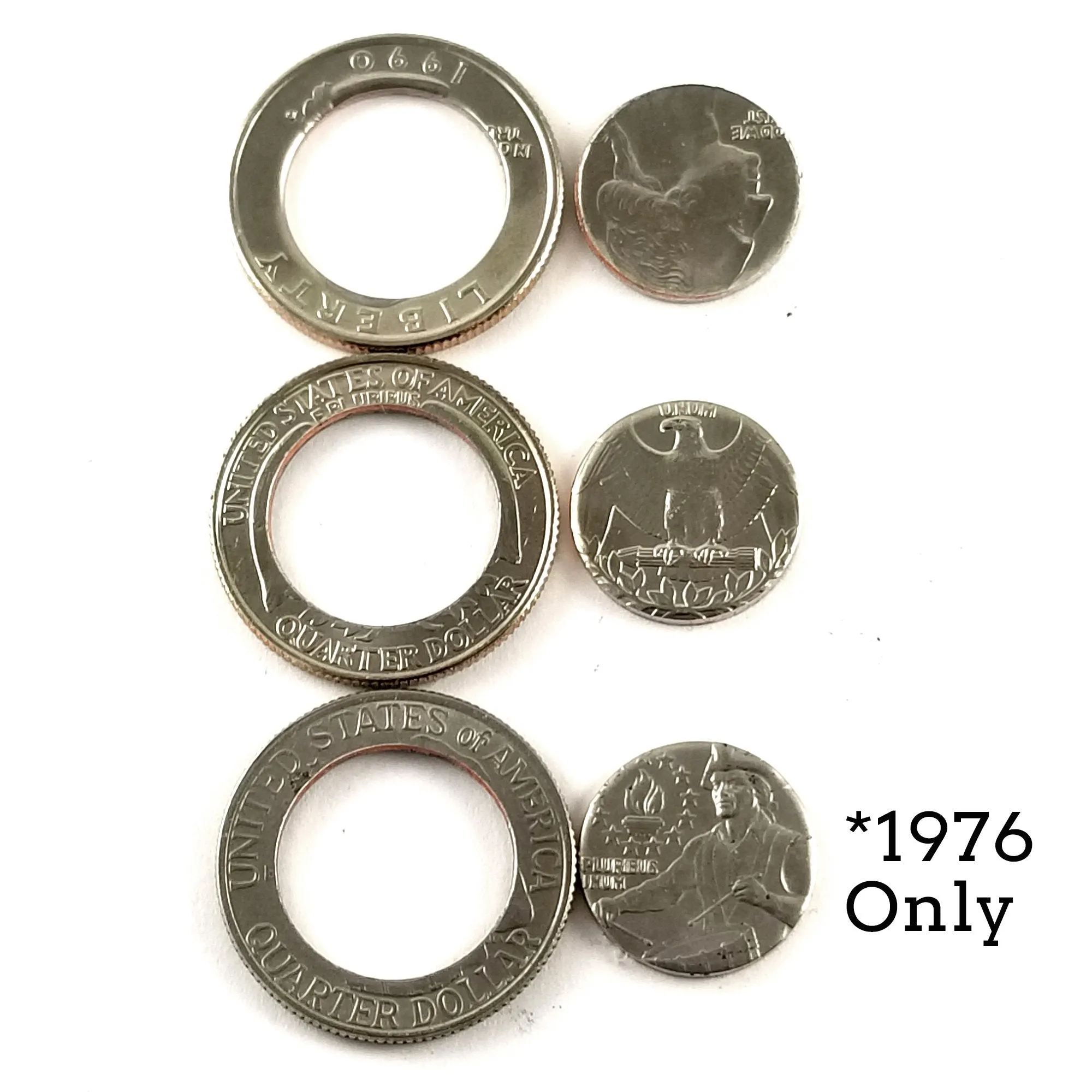 1965-1998 Washington Quarter Large Punch Out Charm Necklace