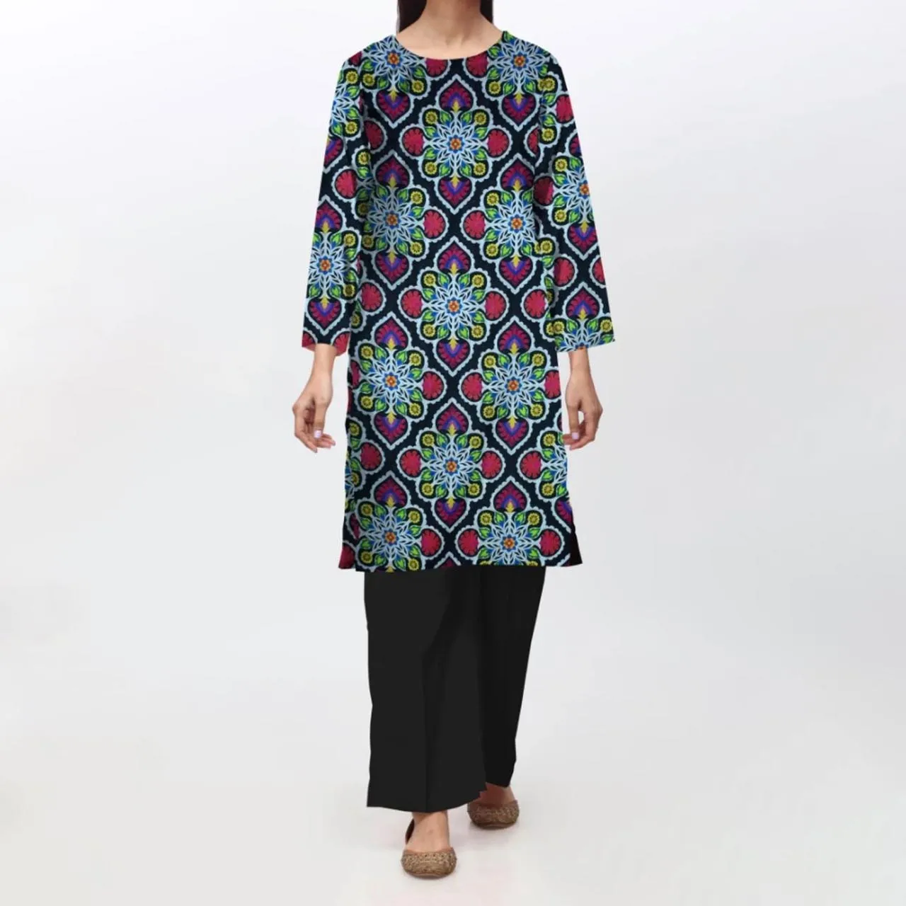 1PC- Unstitched Digital Printed Lawn Shirt PS4654