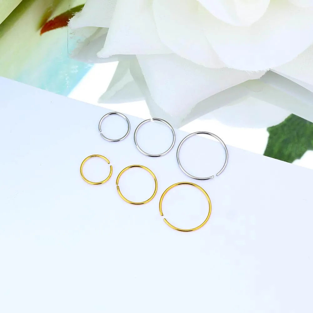 22G Simple Seamless Nose Hoop Cartilage Rings