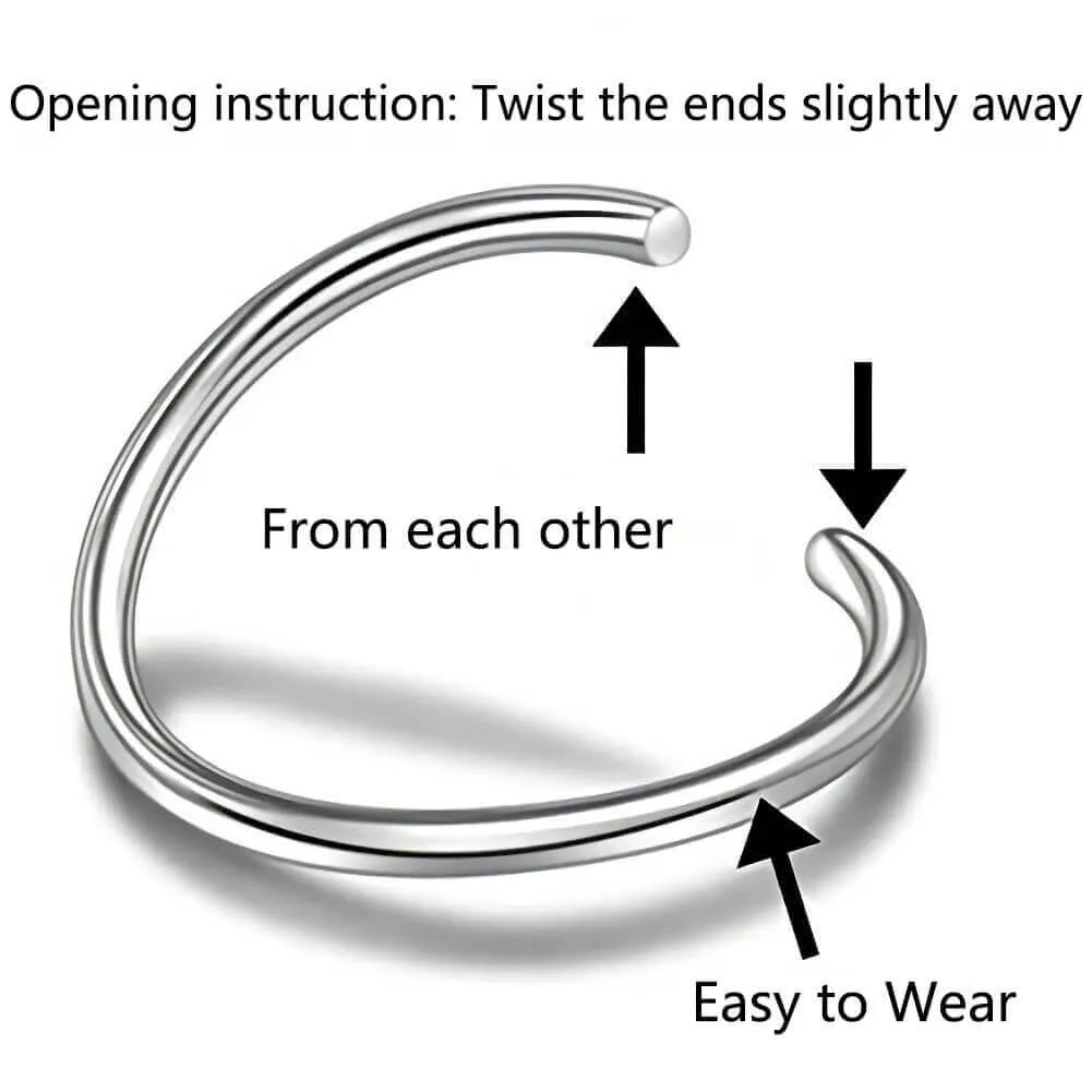 22G Simple Seamless Nose Hoop Cartilage Rings