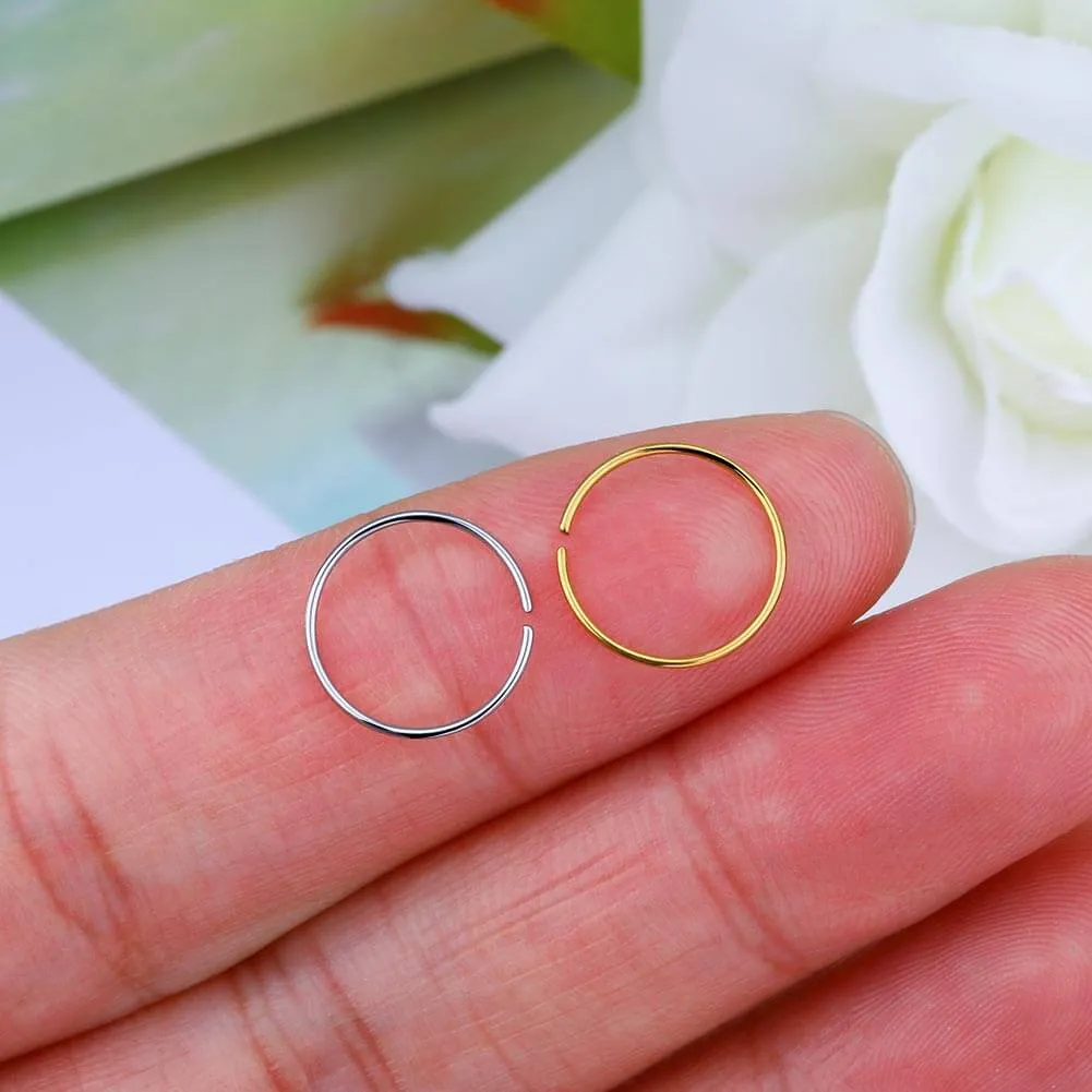 22G Simple Seamless Nose Hoop Cartilage Rings