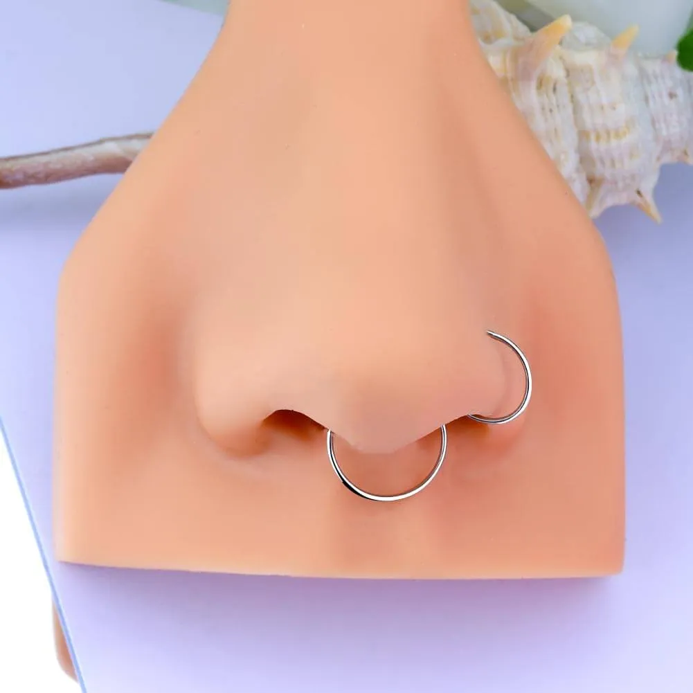 22G Simple Seamless Nose Hoop Cartilage Rings