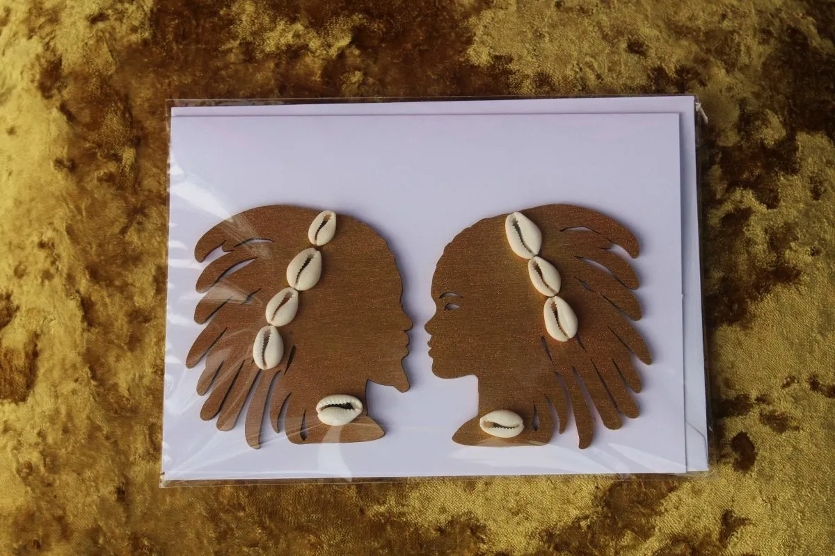 African Card Card Made with Recycled Wood and Eco Friendly Paper