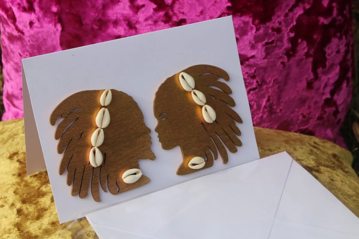 African Card Card Made with Recycled Wood and Eco Friendly Paper