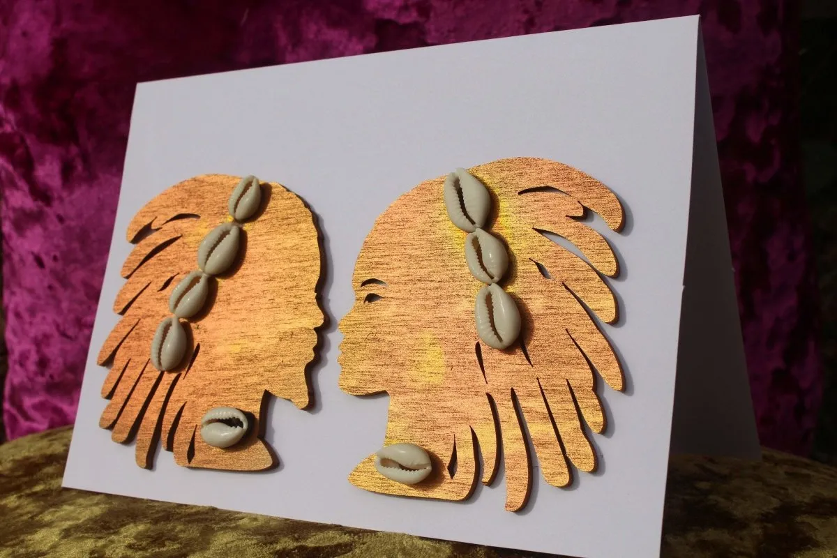 African Card Card Made with Recycled Wood and Eco Friendly Paper