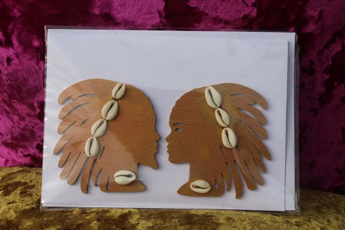 African Card Card Made with Recycled Wood and Eco Friendly Paper