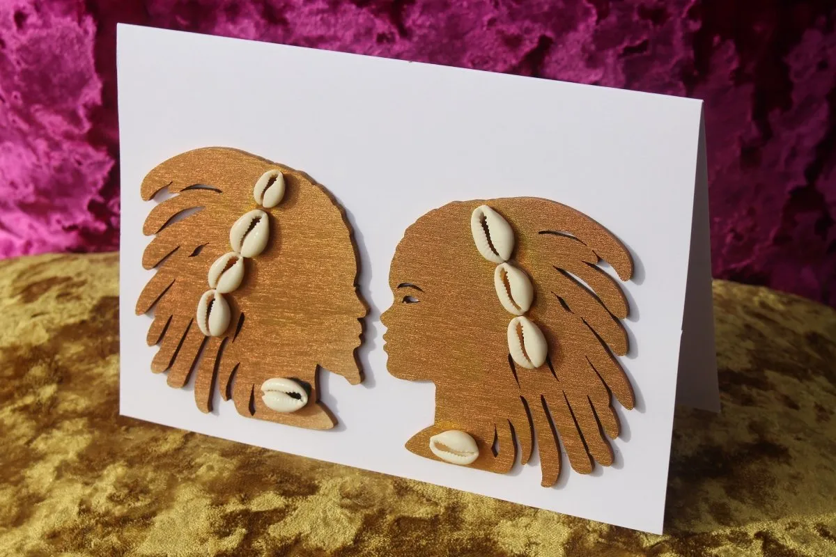 African Card Card Made with Recycled Wood and Eco Friendly Paper