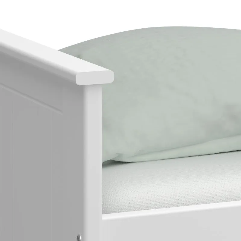 Alba White 6 Drawers Wooden Single Bed