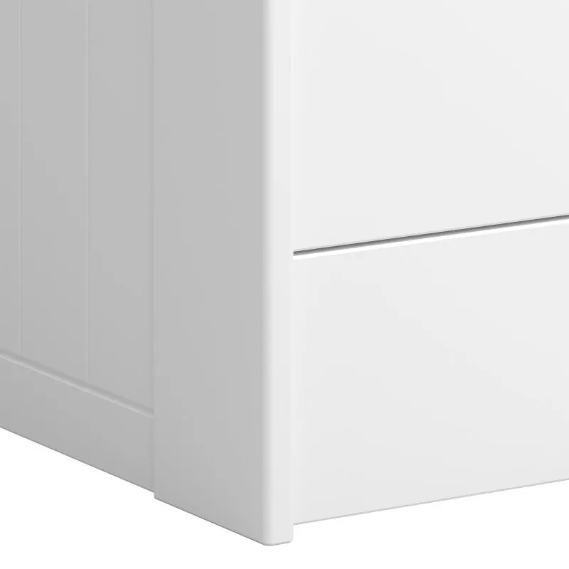 Alba White 6 Drawers Wooden Single Bed
