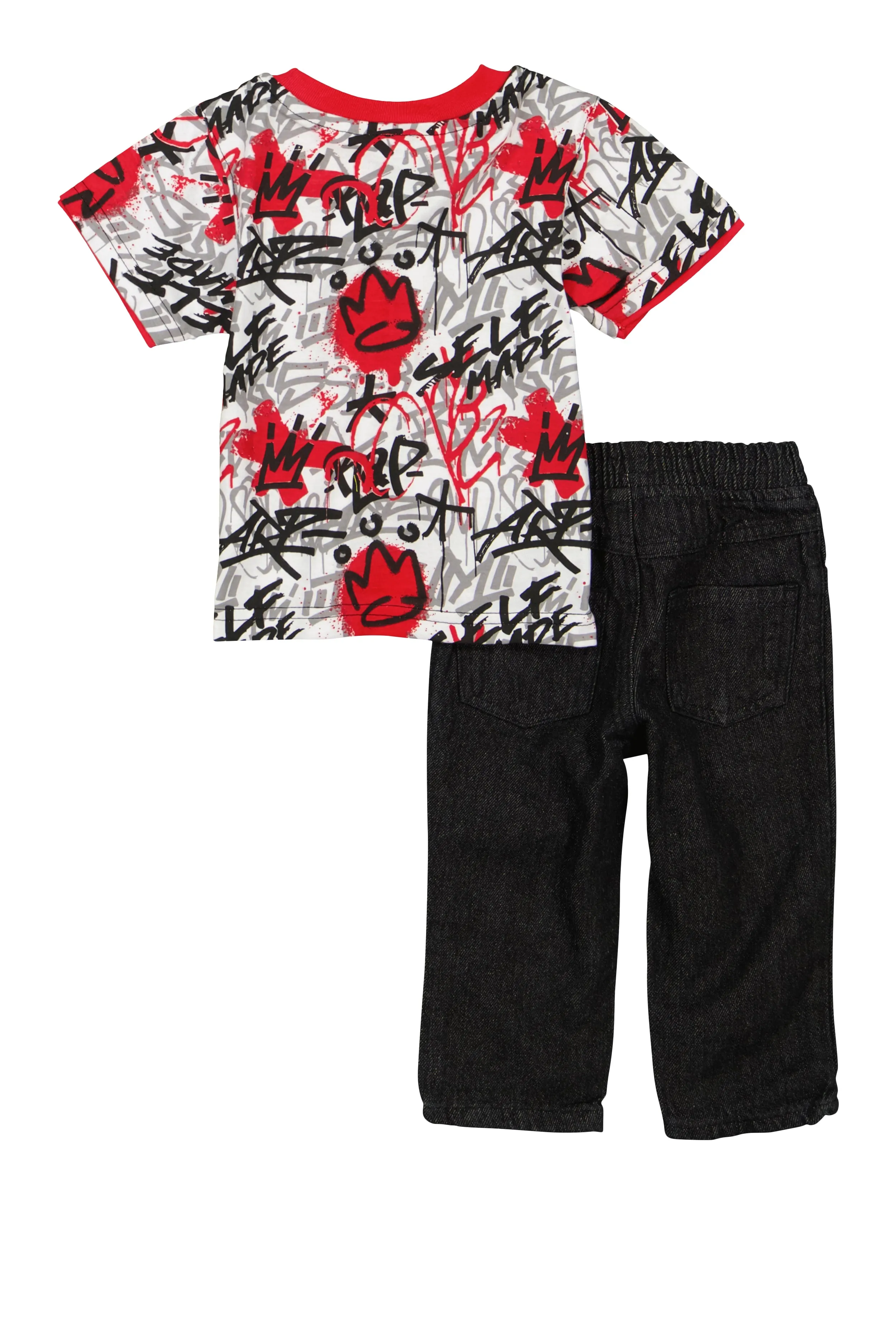 Baby Boys 12-24M Hustle Graphic Tee and Denim Jeans