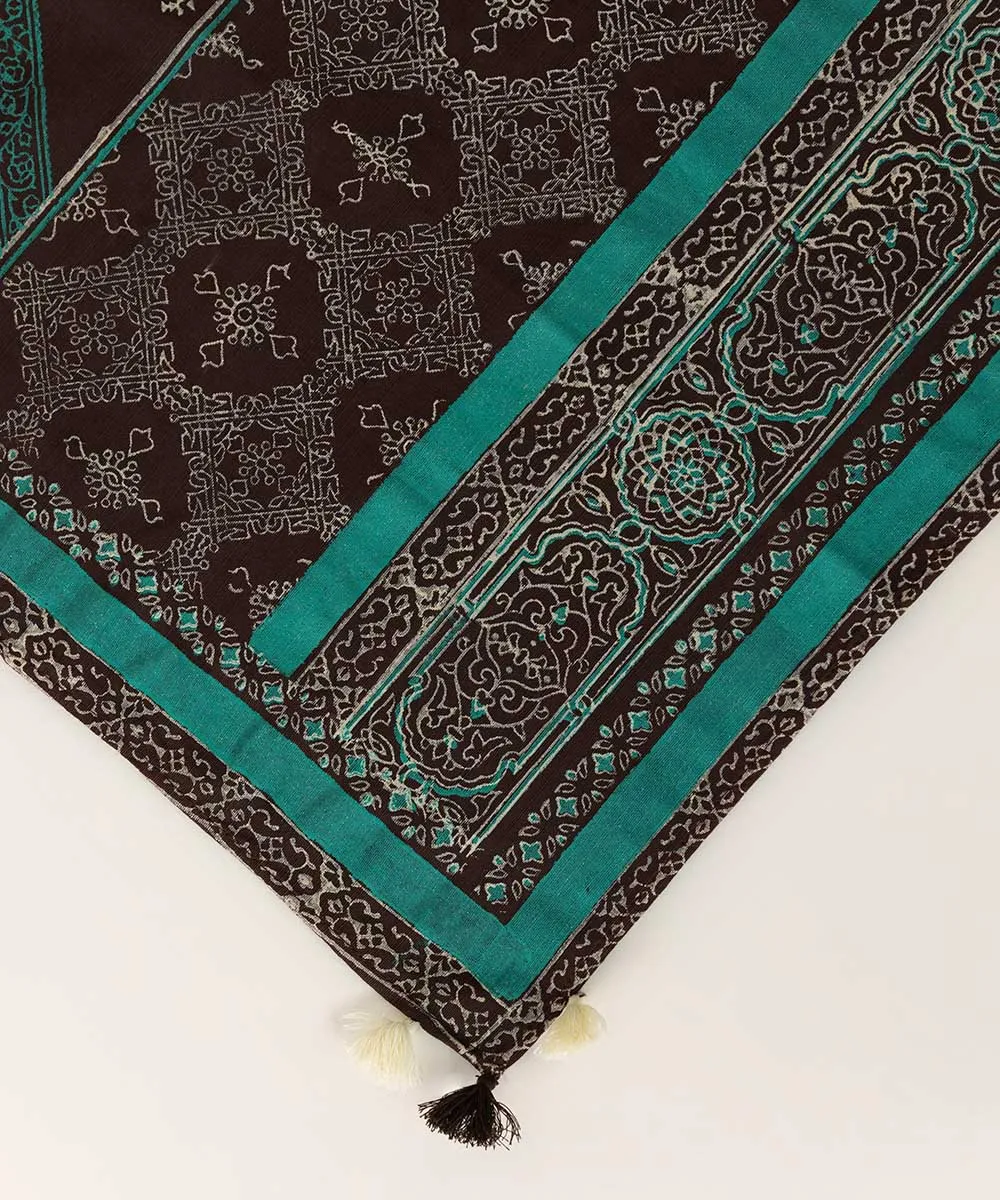 Block Printed Khaddar Dupatta