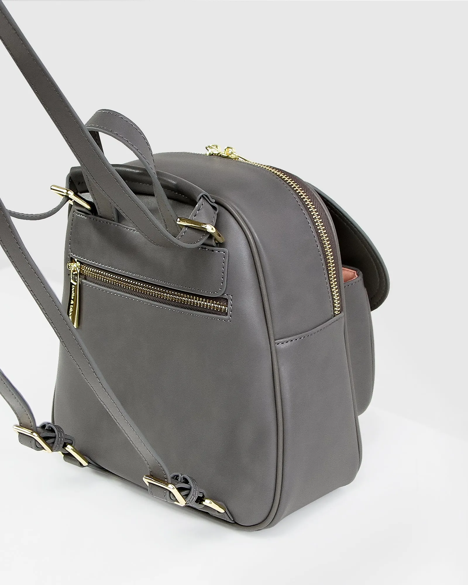 Camila Leather Backpack - Ash