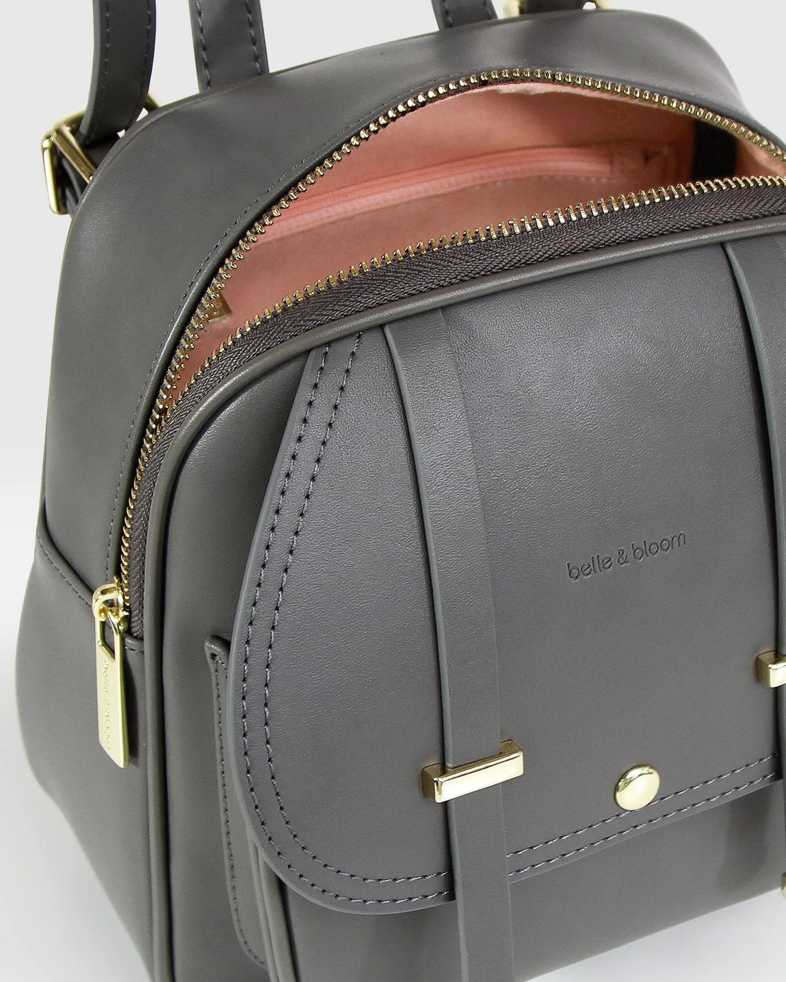 Camila Leather Backpack - Ash