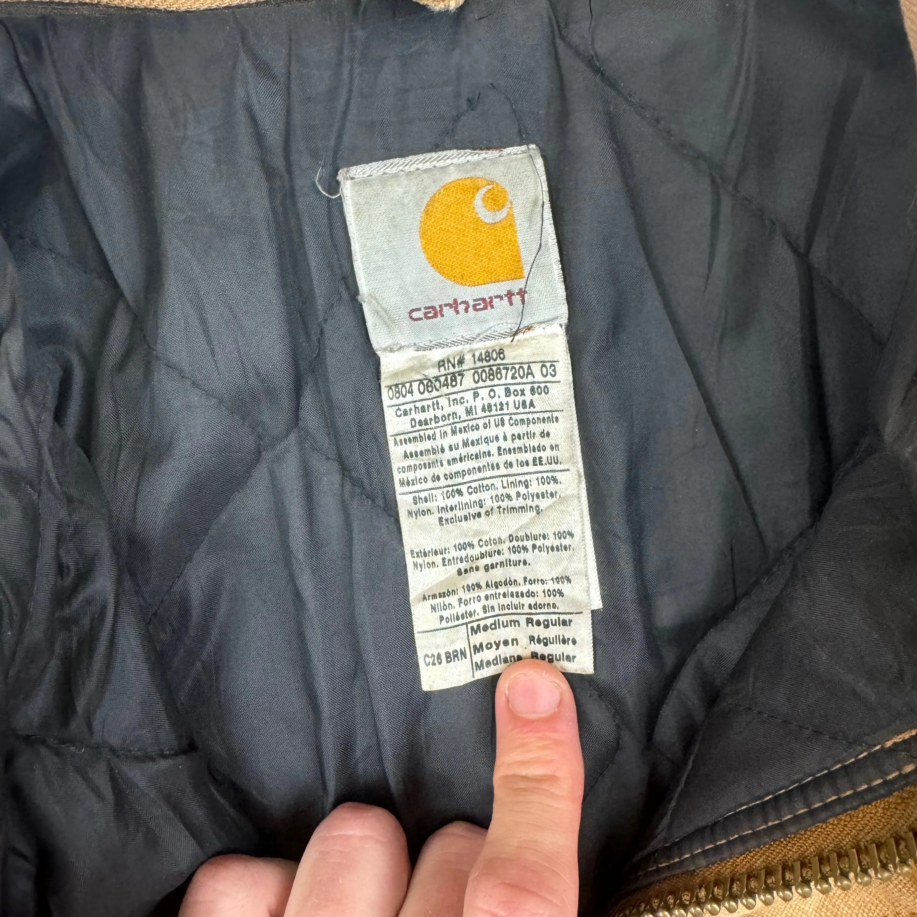 Carhartt Canvas Workwear Duck Jacket Beige C26 BRN