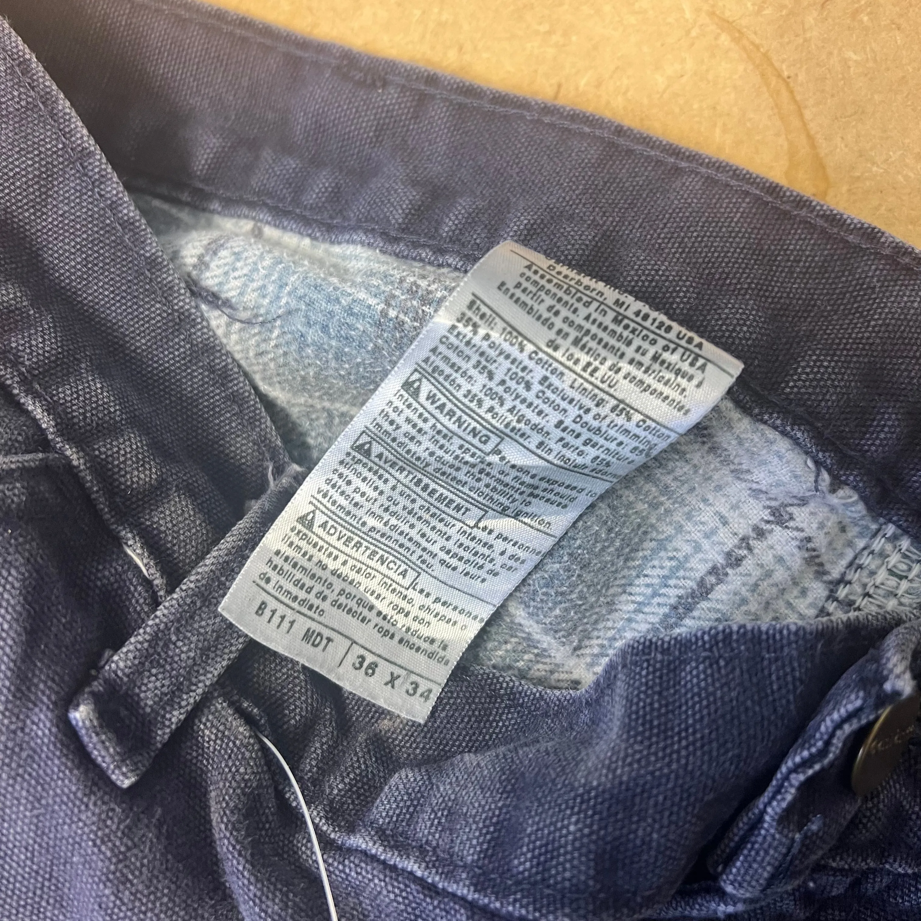 Carhartt Ink Blue Flannel Lined Workwear Trousers