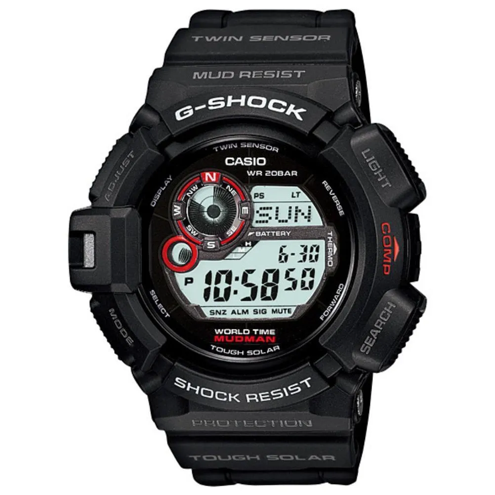 Casio G-SHOCK Tough Solar MUDMAN Black Resin Men's Watch - G9300-1