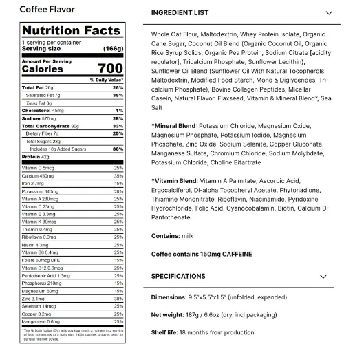 Coffee Complete Powder Meal by RecPak