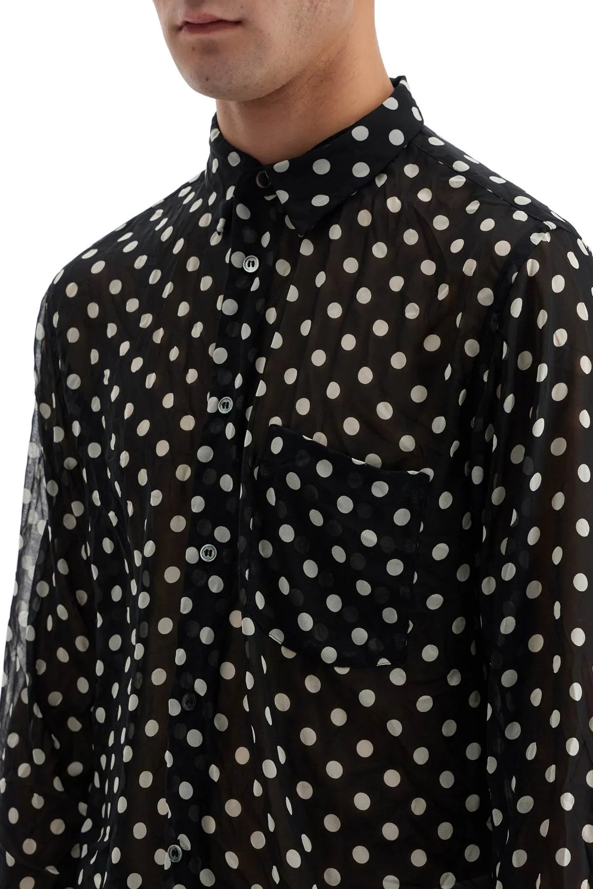 COMME DES GARCONS BLACK polka dot crink