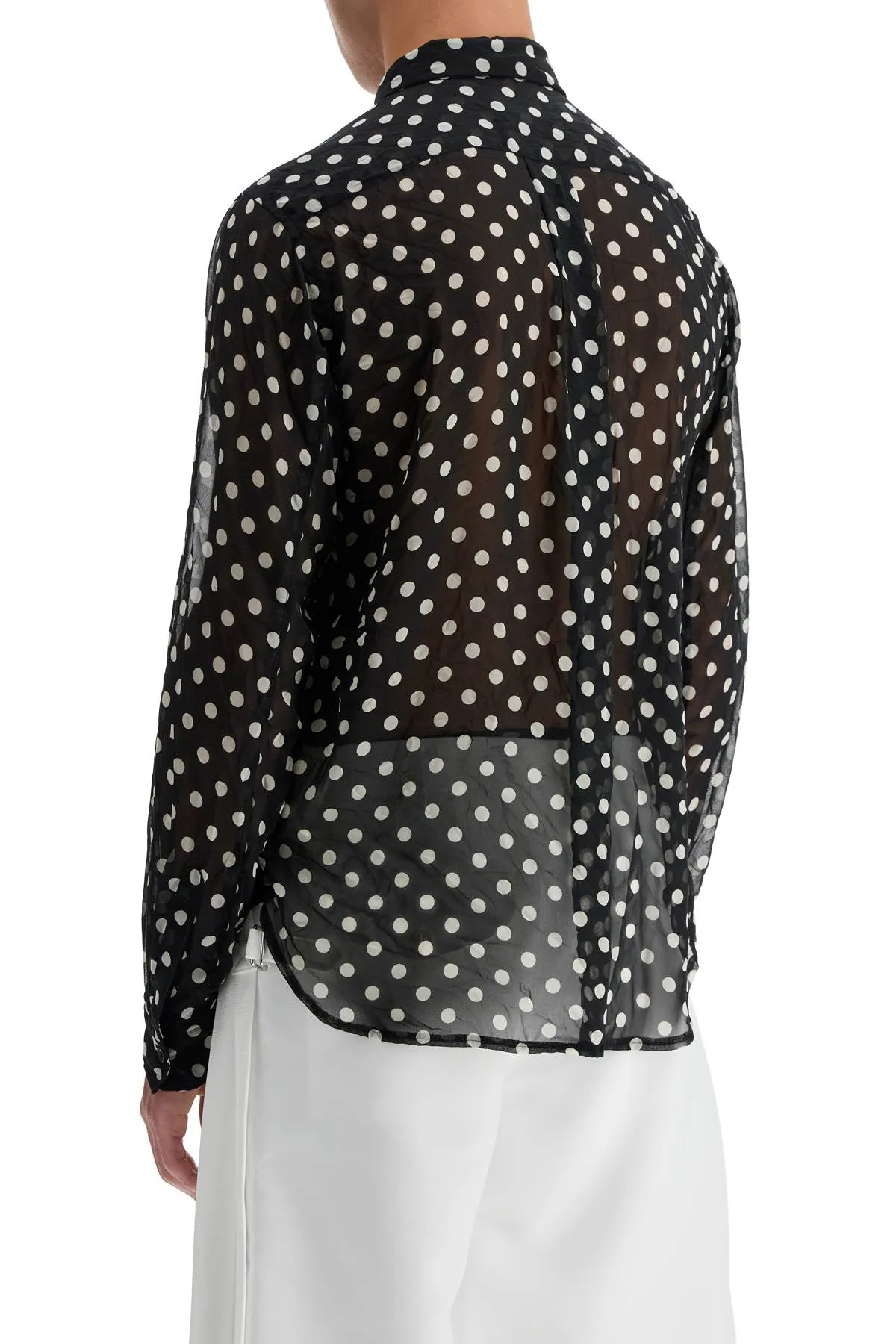 COMME DES GARCONS BLACK polka dot crink