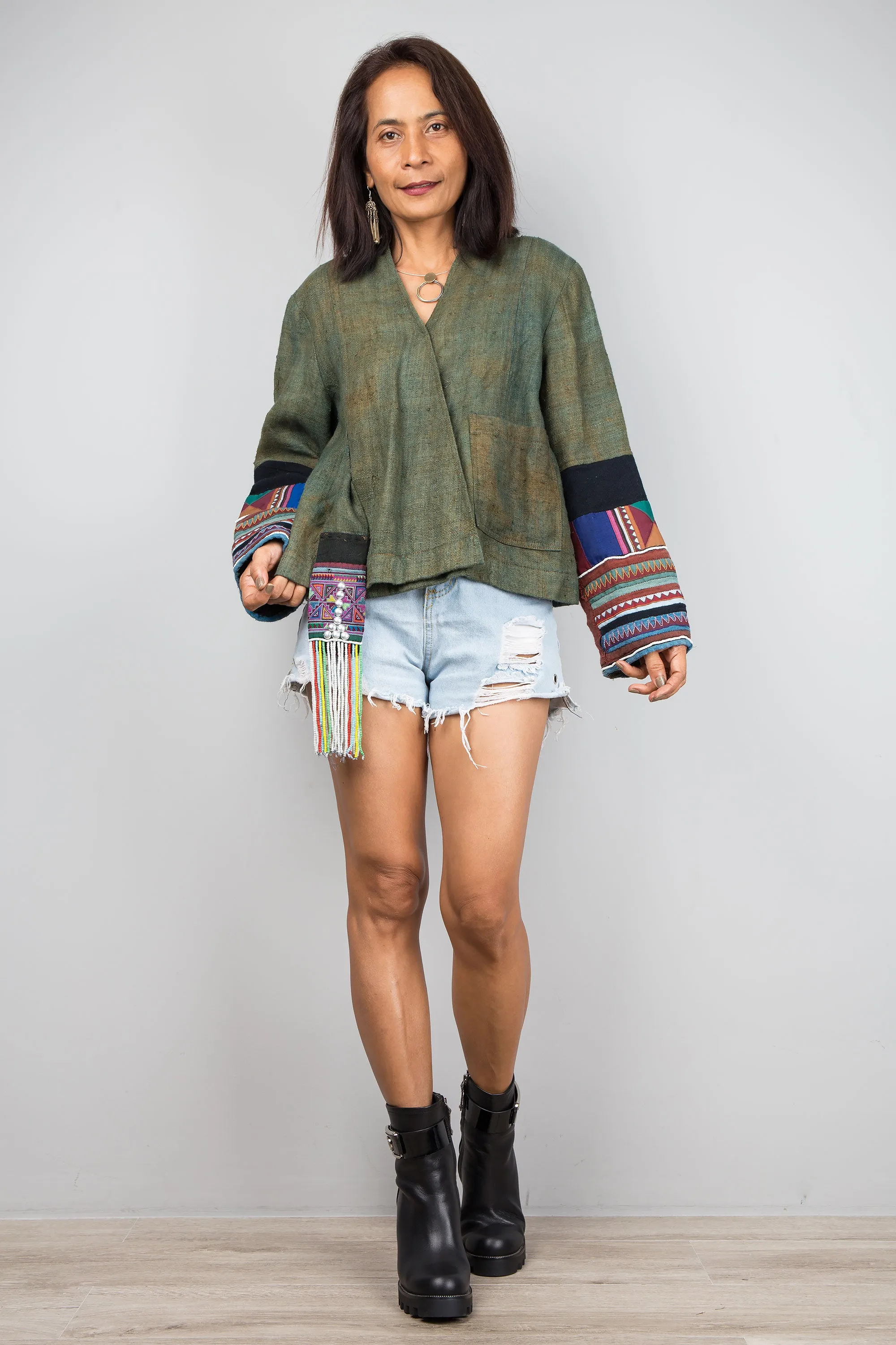 Cross front jacket top