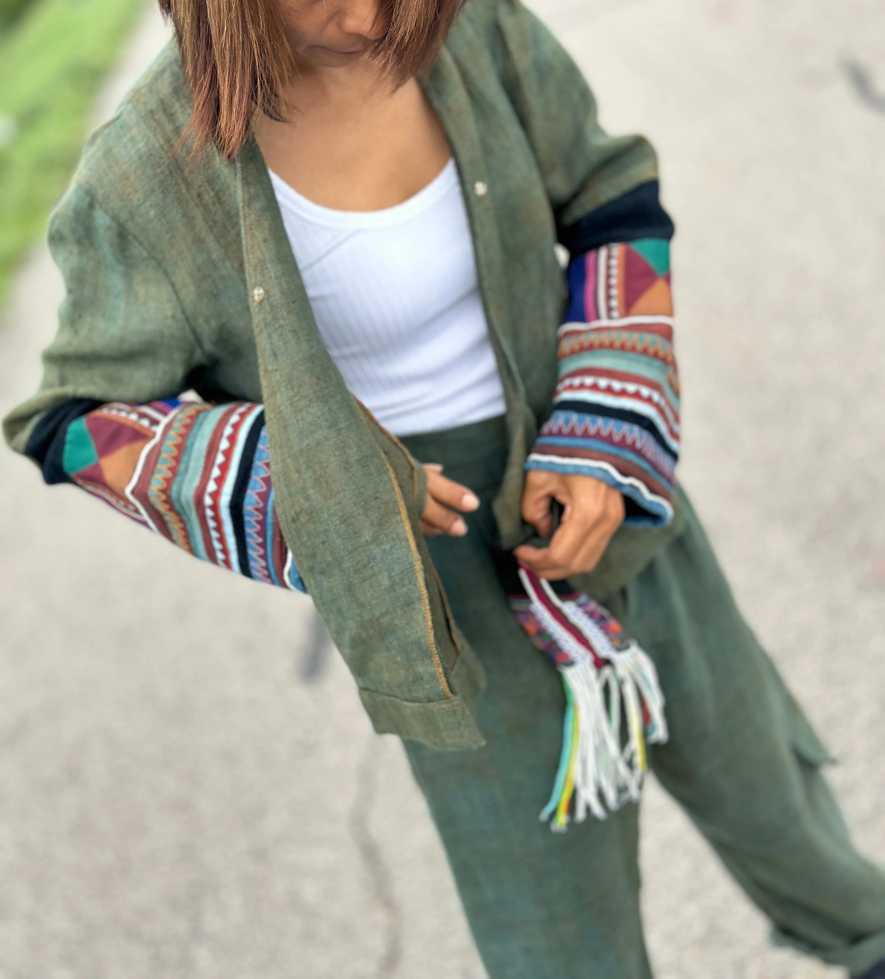 Cross front jacket top