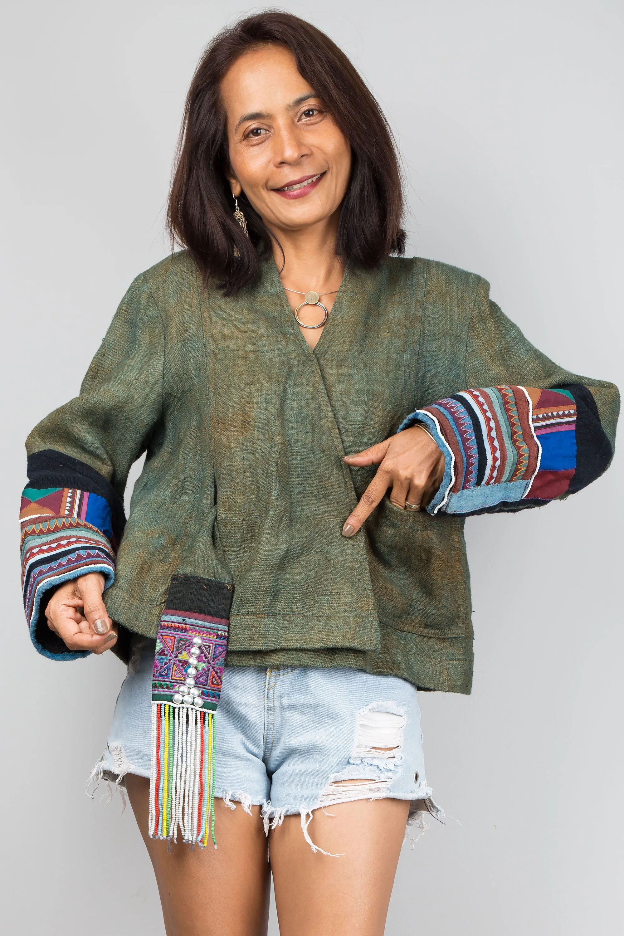 Cross front jacket top