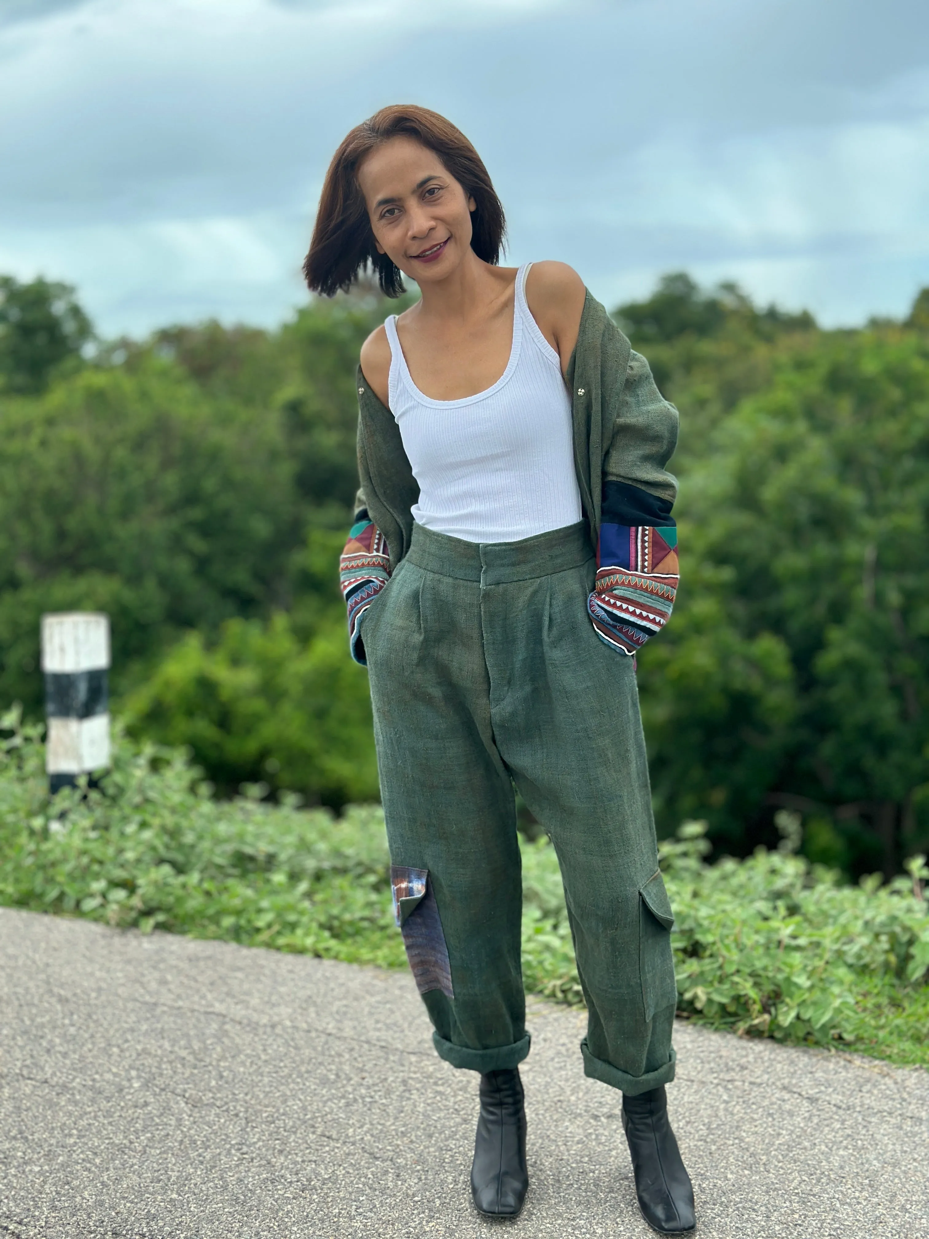 Cross front jacket top