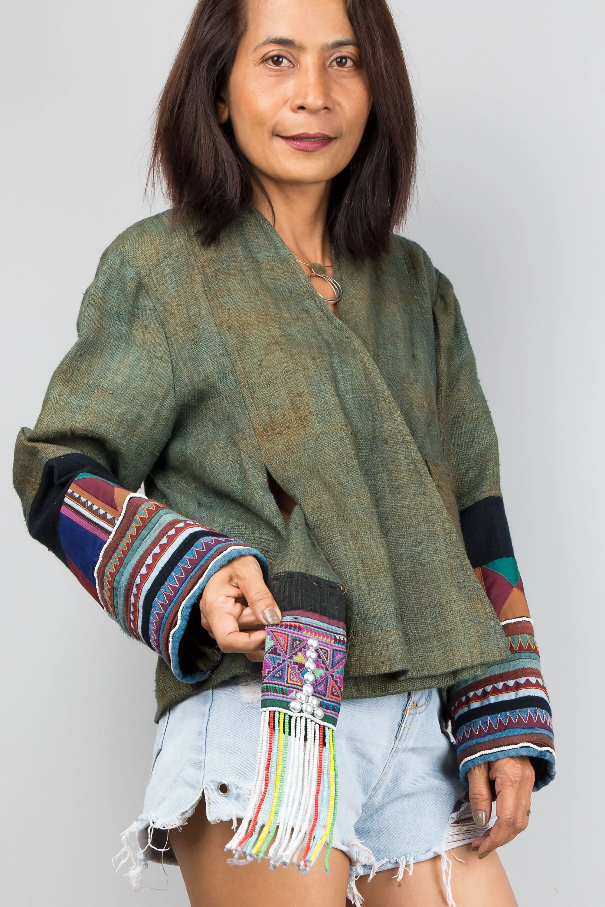 Cross front jacket top