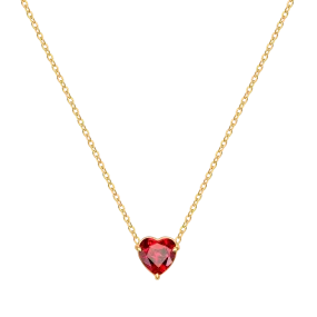 Dainty Birthstone Heart Necklace