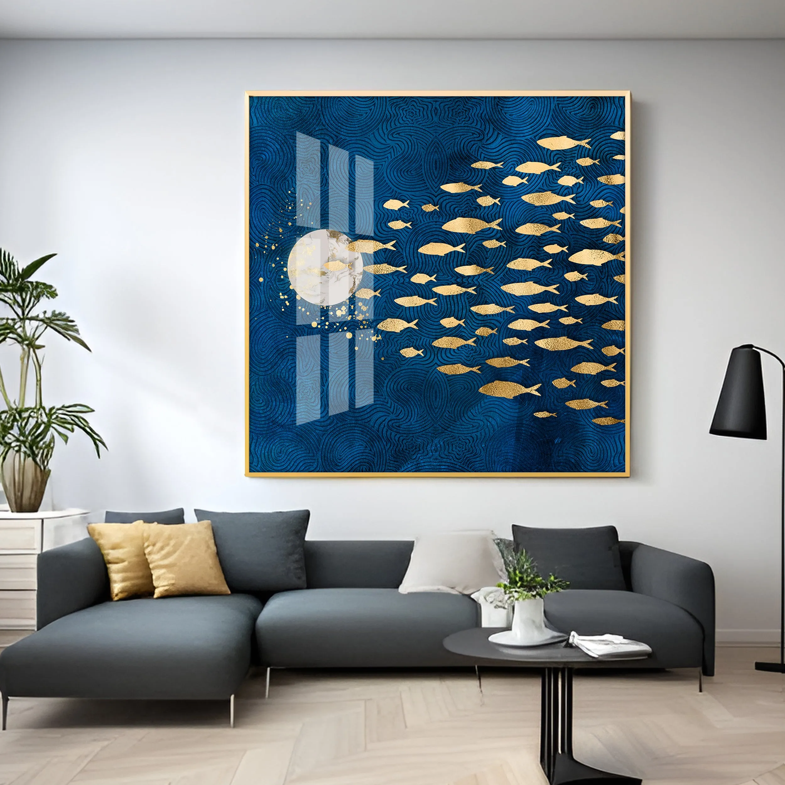 Deep Into The Ocean Luxury Crystal Square Wall Art