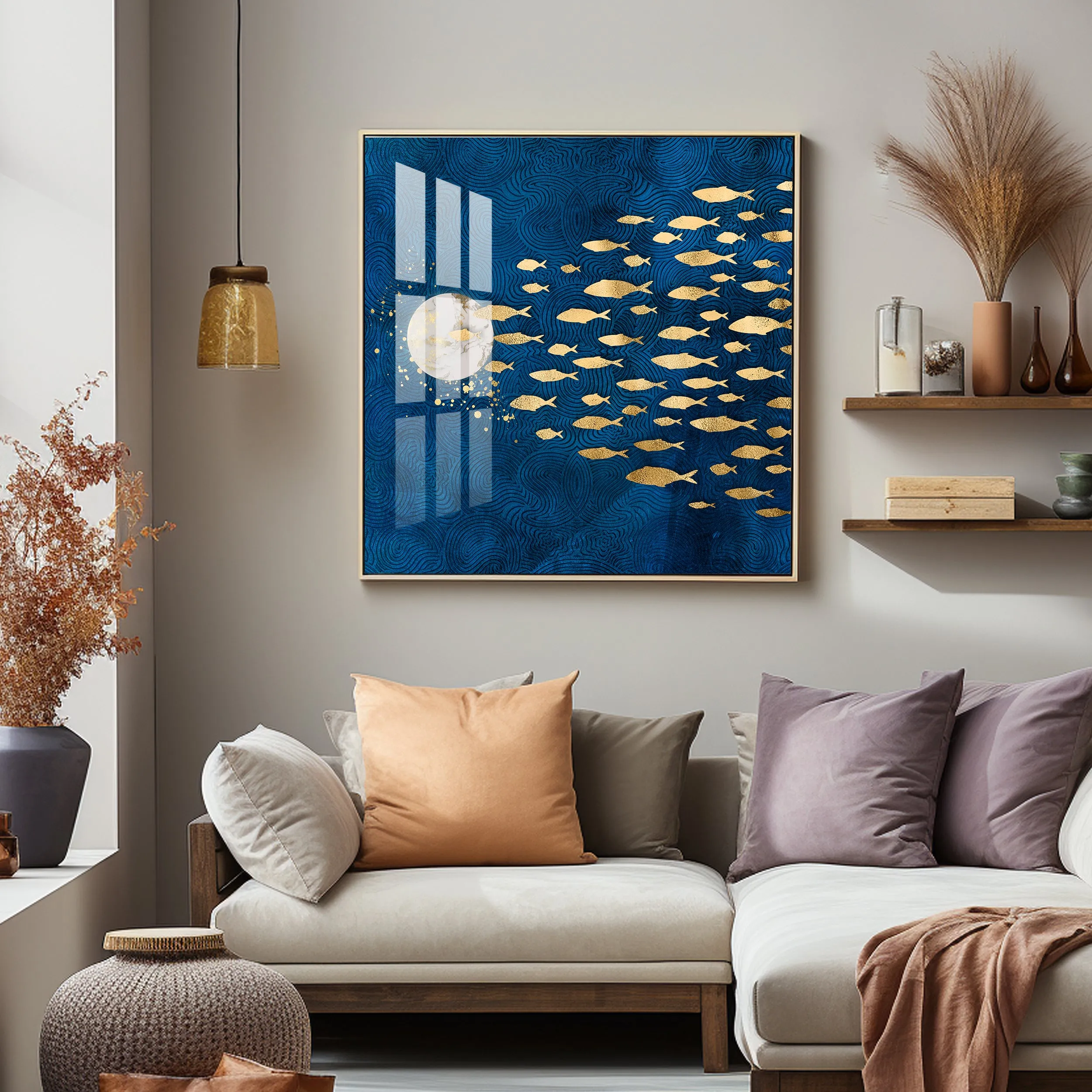 Deep Into The Ocean Luxury Crystal Square Wall Art