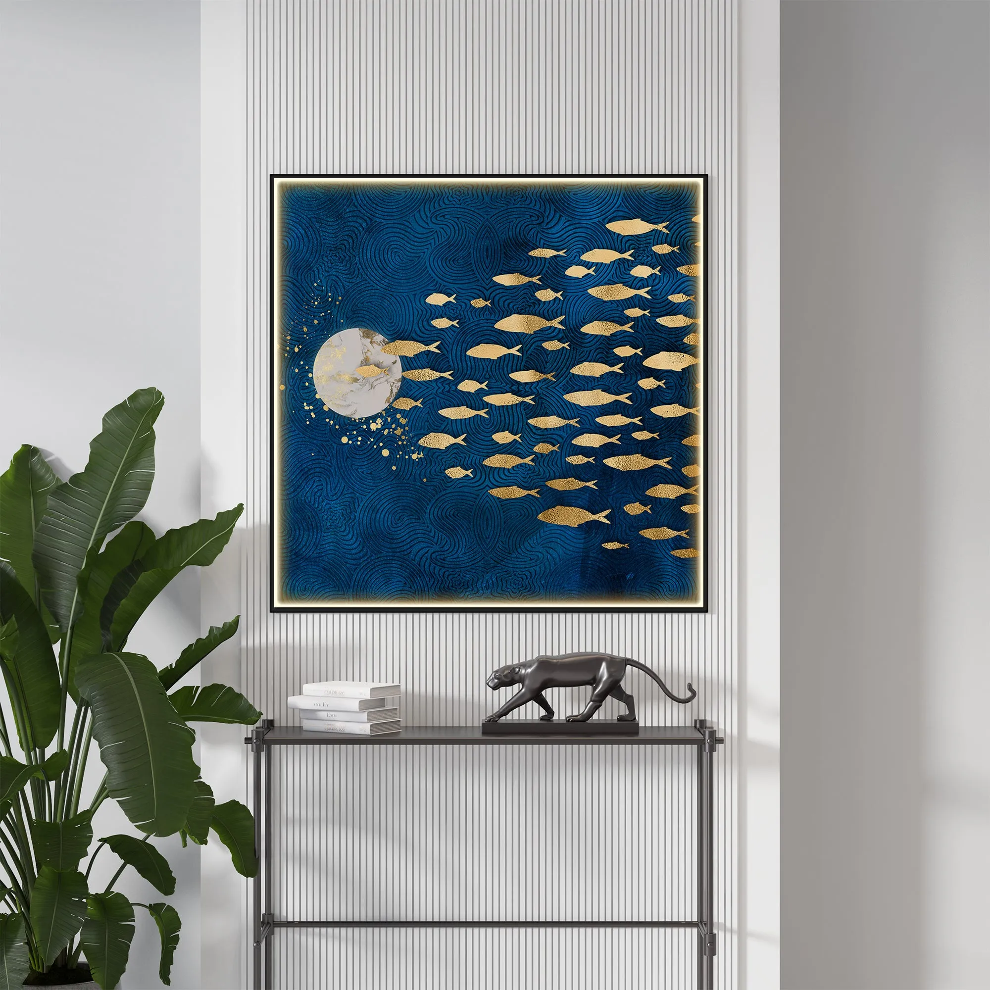 Deep Into The Ocean Luxury Crystal Square Wall Art