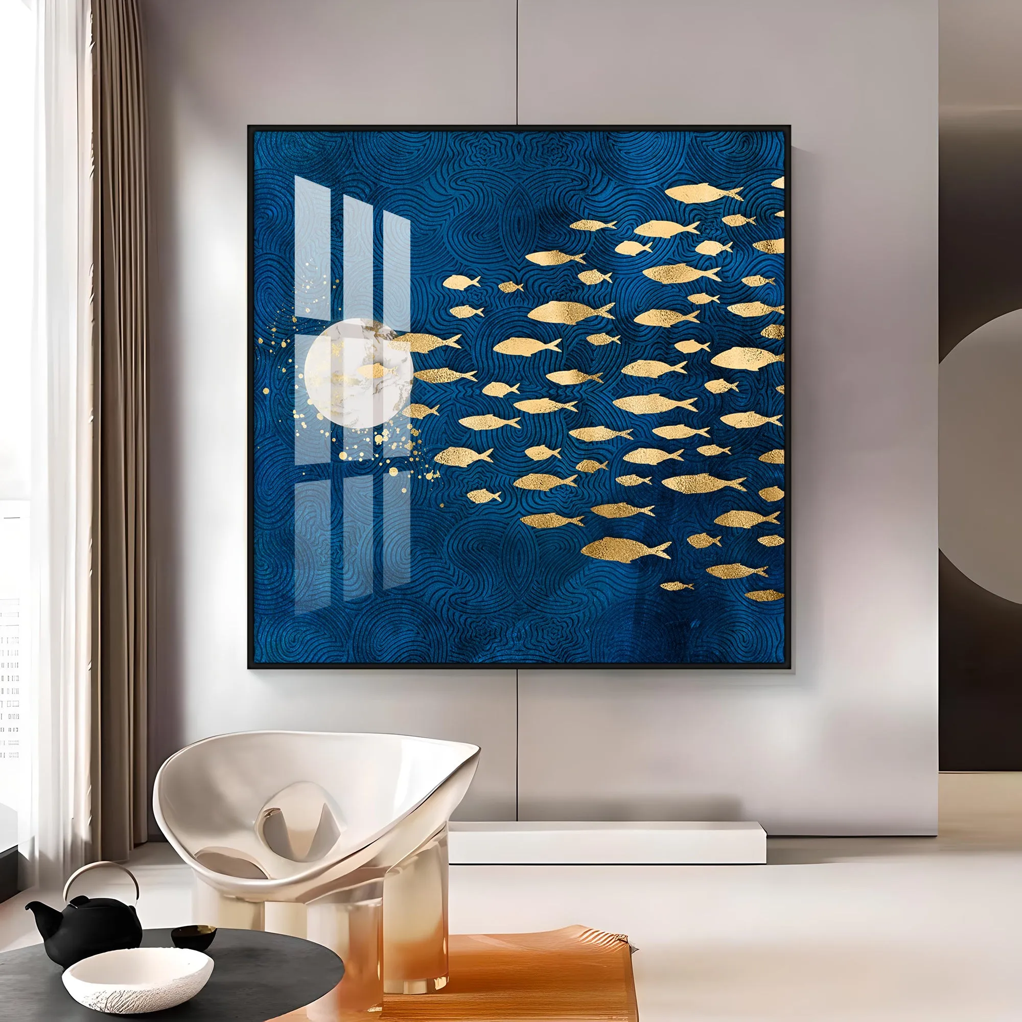 Deep Into The Ocean Luxury Crystal Square Wall Art