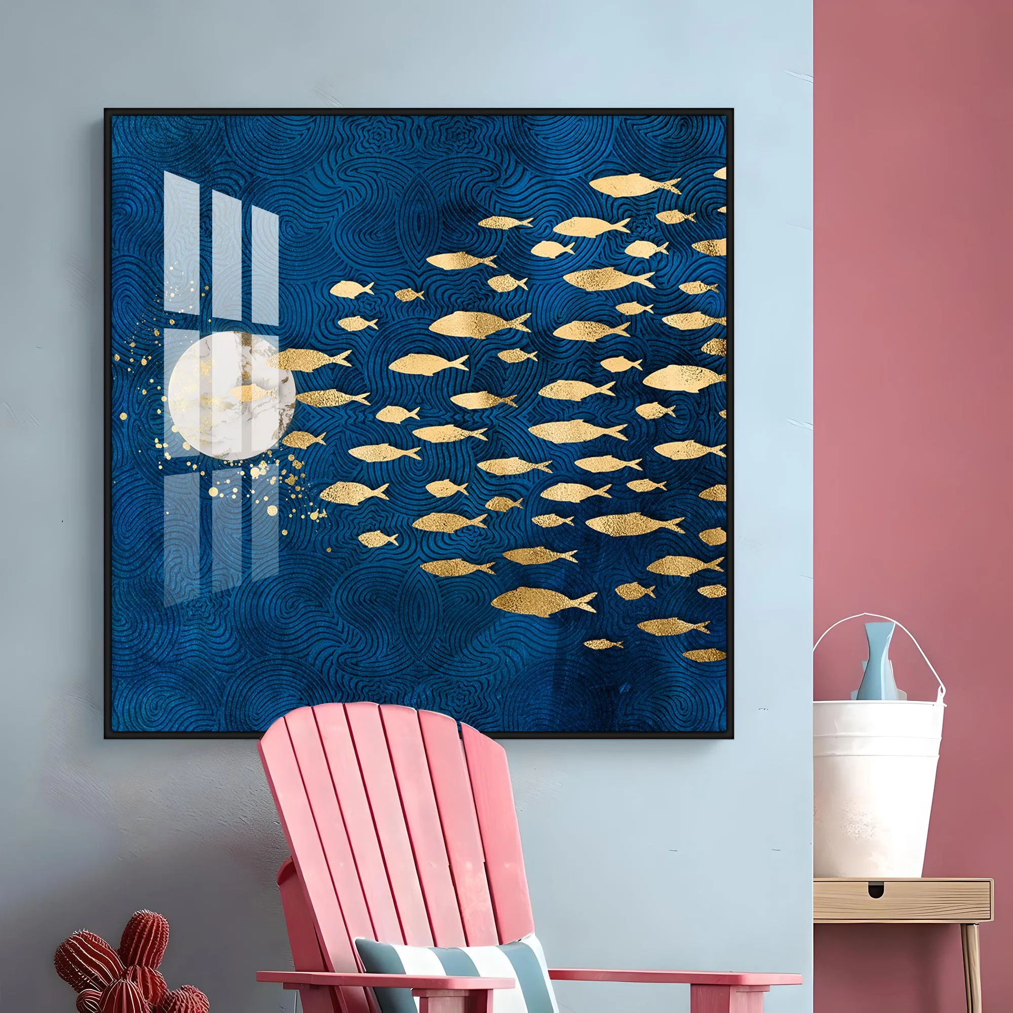 Deep Into The Ocean Luxury Crystal Square Wall Art