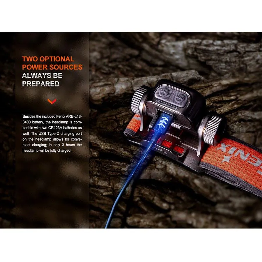 Fenix HM65R-T V2.0 Trail Running USB Rechargeable Headtorch - Black