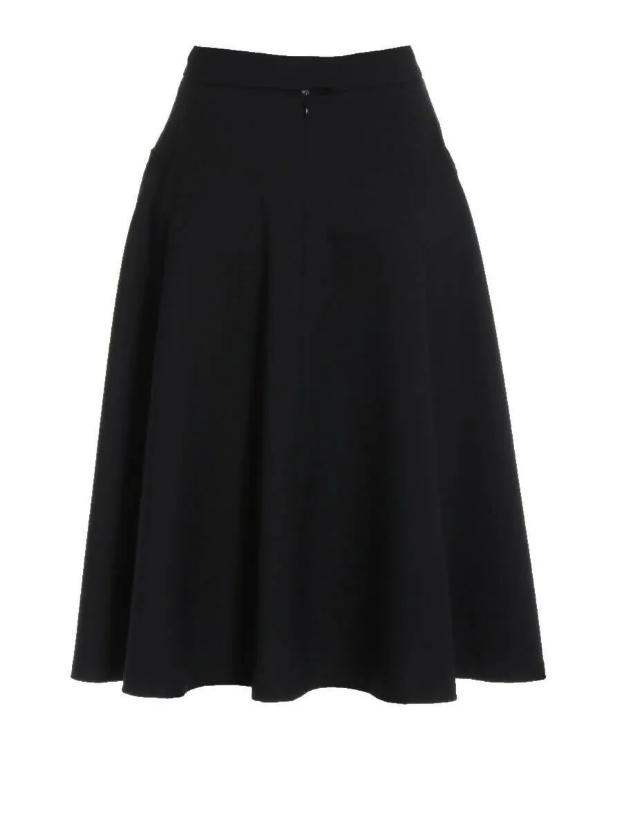 FLARED MIDI-SKIRT "BRITNEY" IN BLACK
