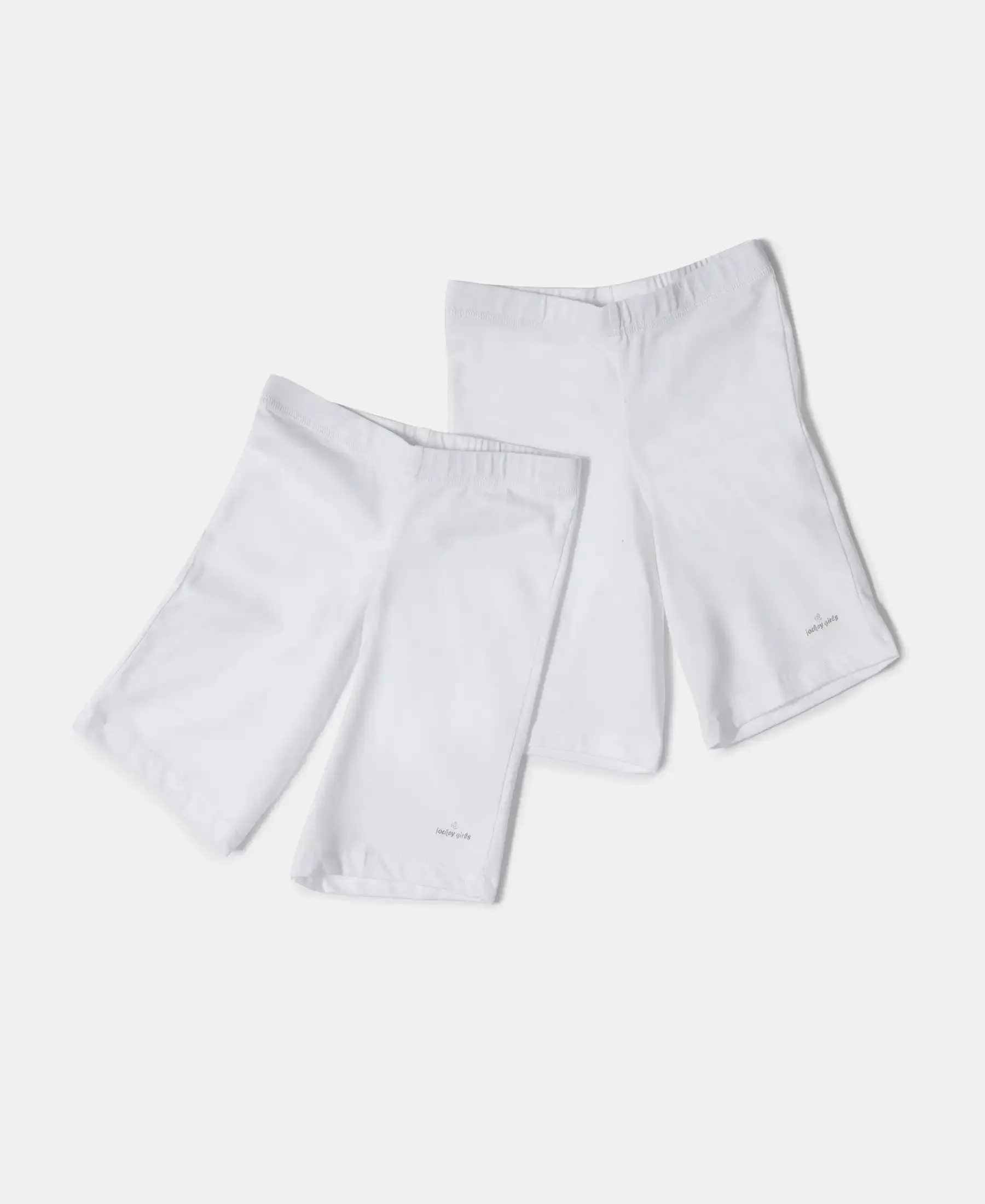 Girl's Super Combed Cotton Elastane Stretch Shorties with Ultrasoft Waistband - White (Pack of 2)