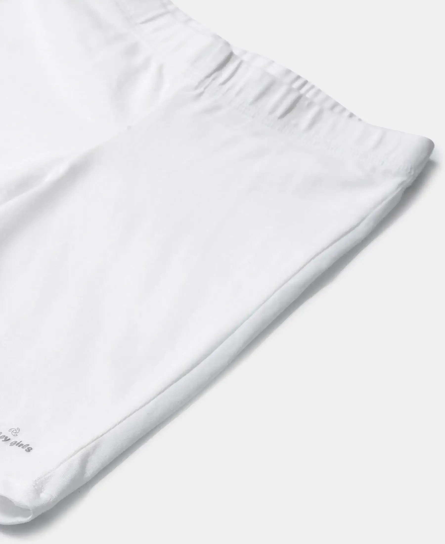 Girl's Super Combed Cotton Elastane Stretch Shorties with Ultrasoft Waistband - White (Pack of 2)