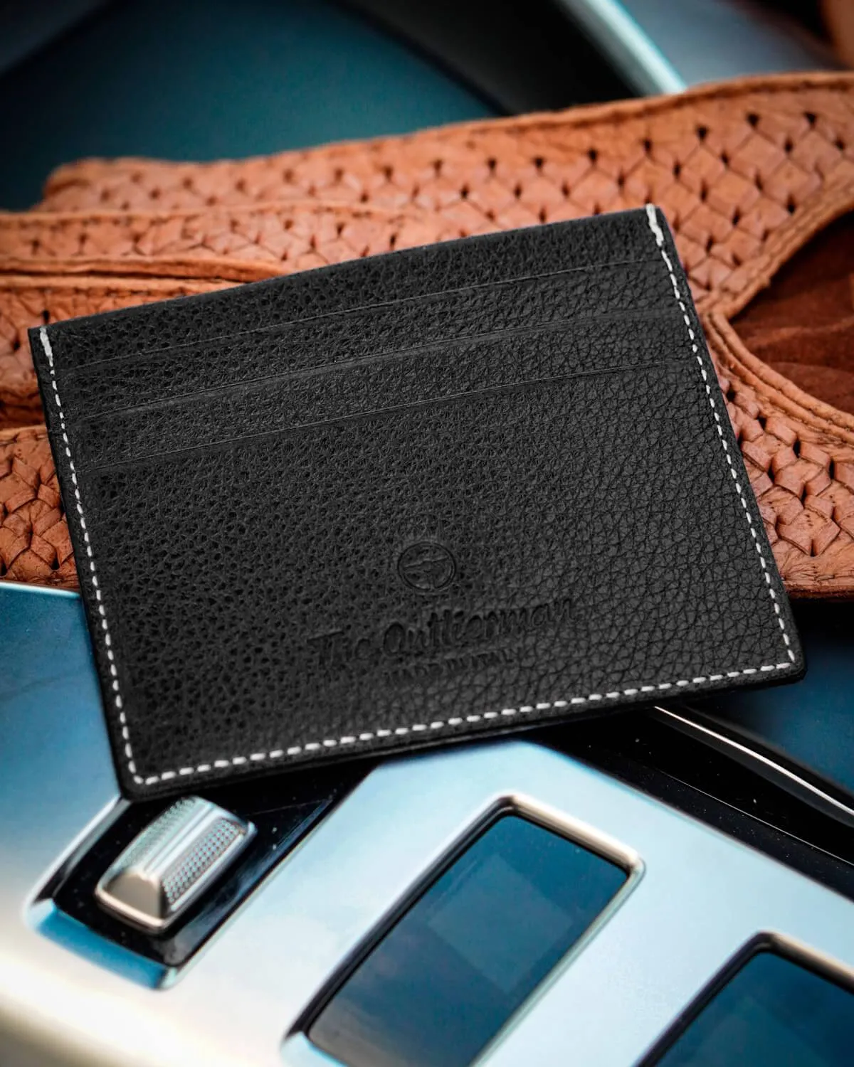GLOBETROTTER - Full-grain Leather Six-Slot Card Holder - Black