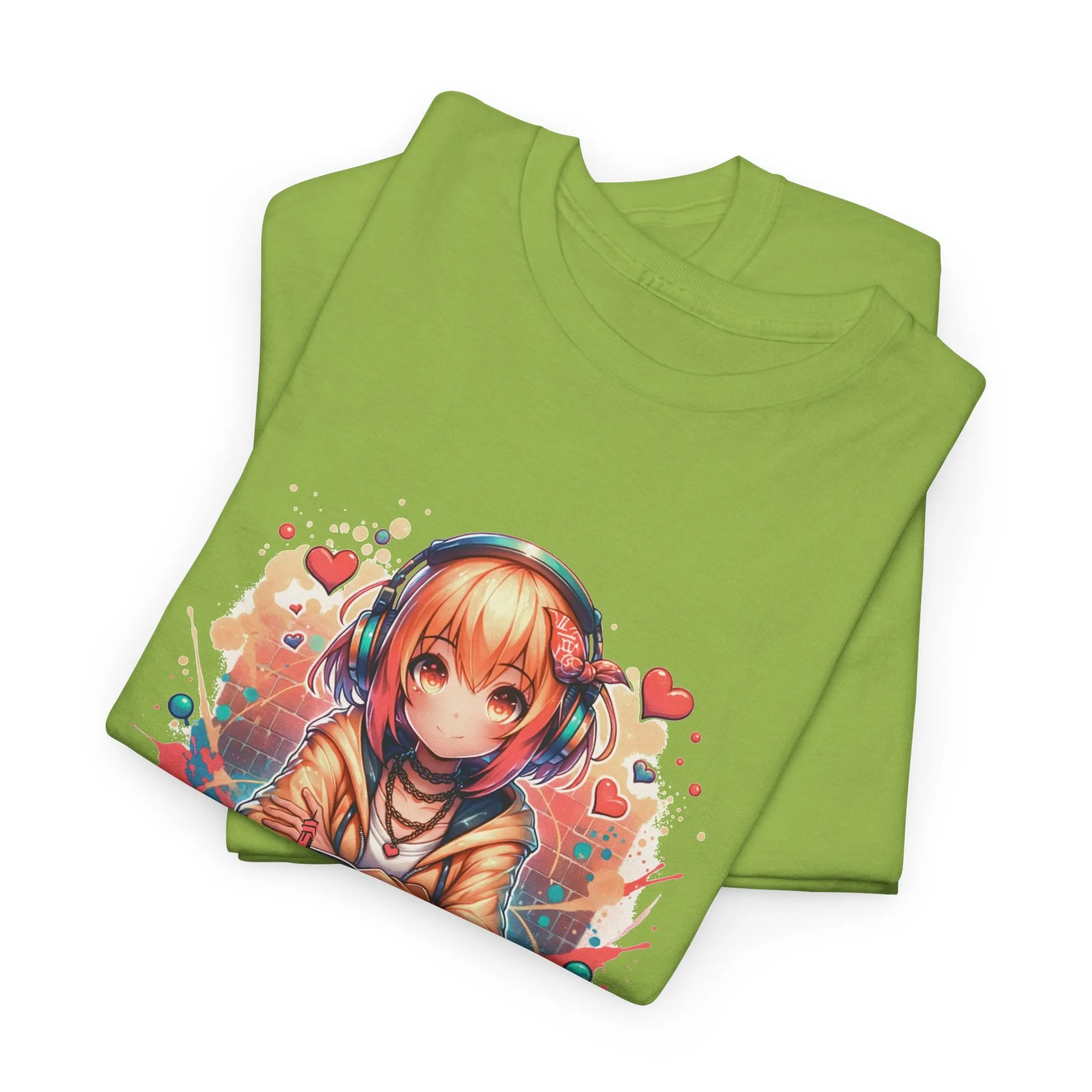Graffiti Anime Girl Unisex Heavy Cotton Tee