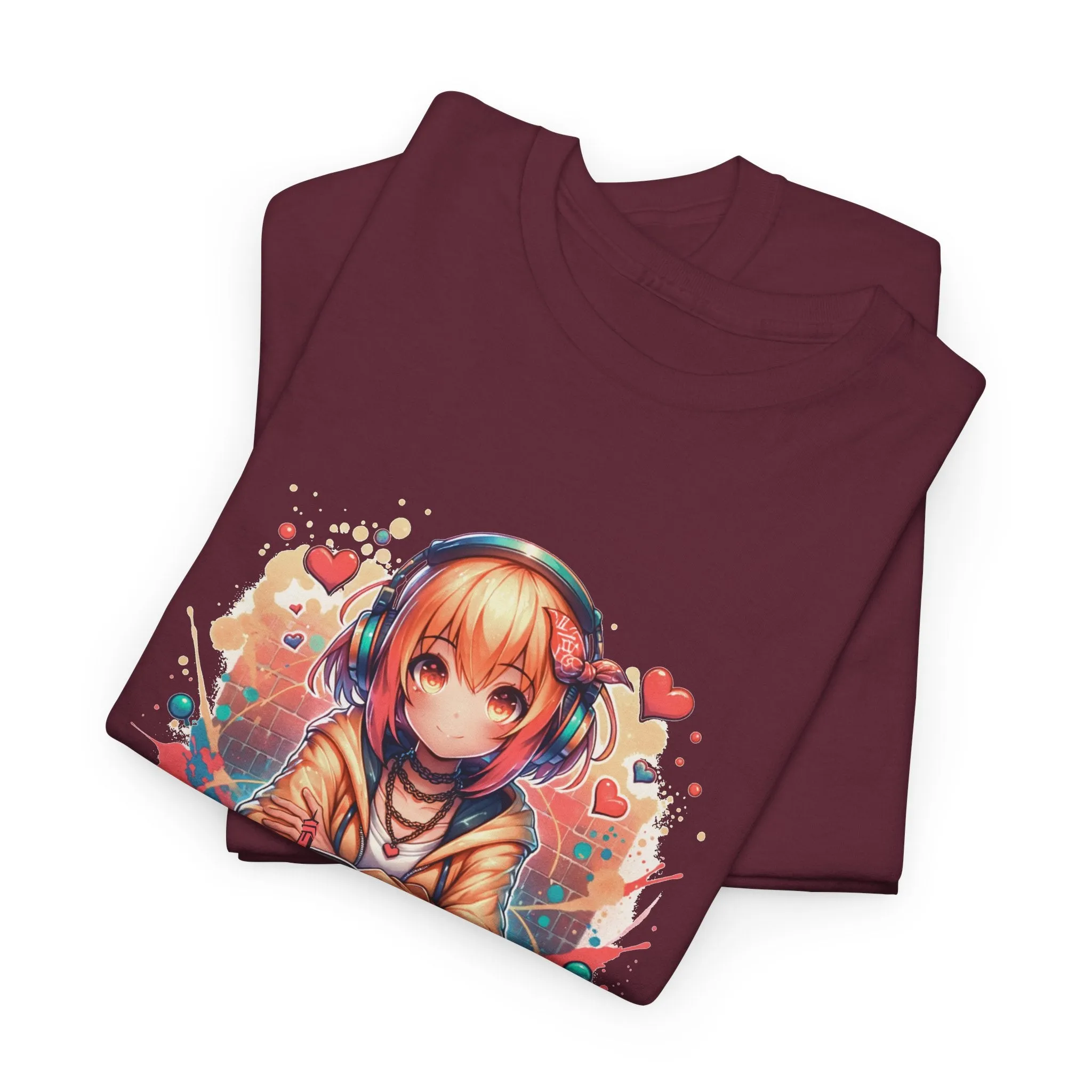 Graffiti Anime Girl Unisex Heavy Cotton Tee