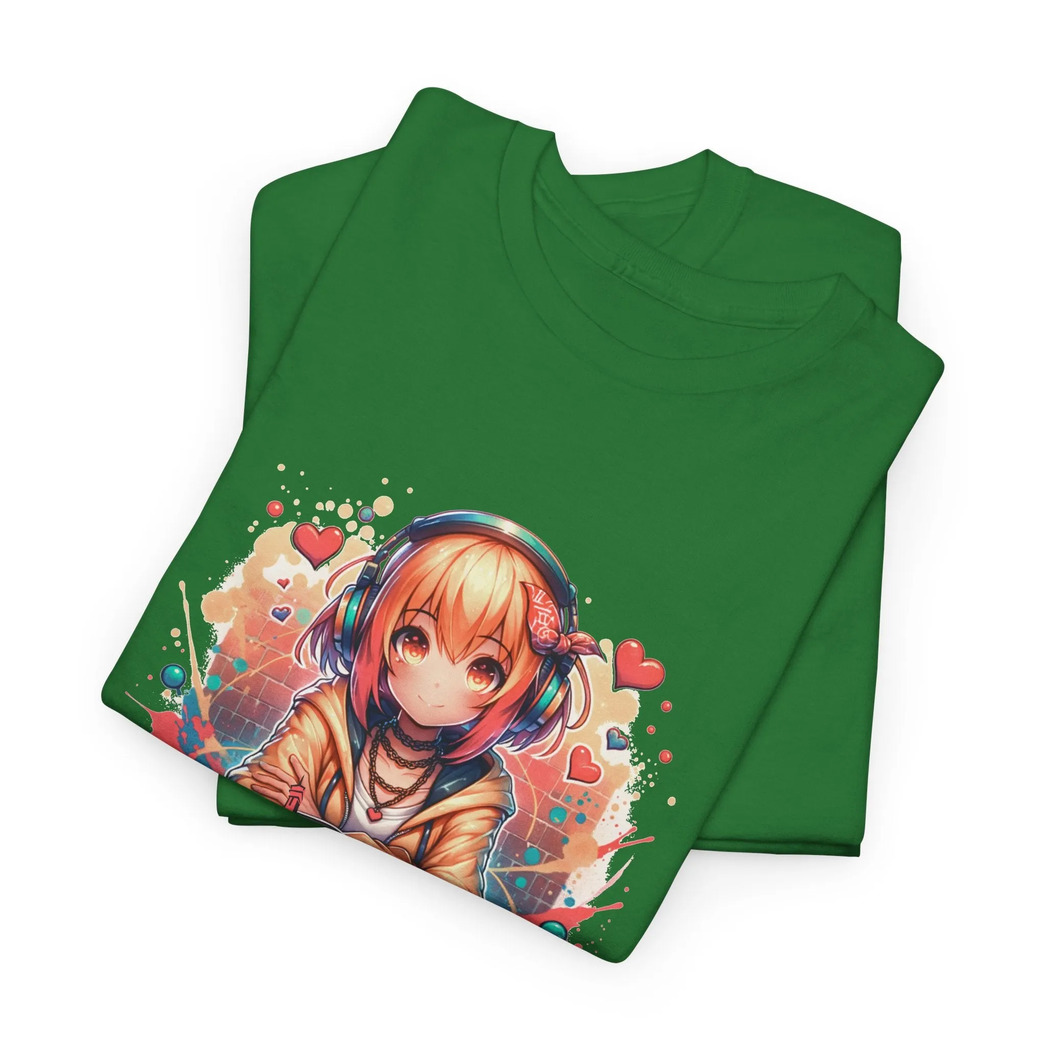 Graffiti Anime Girl Unisex Heavy Cotton Tee