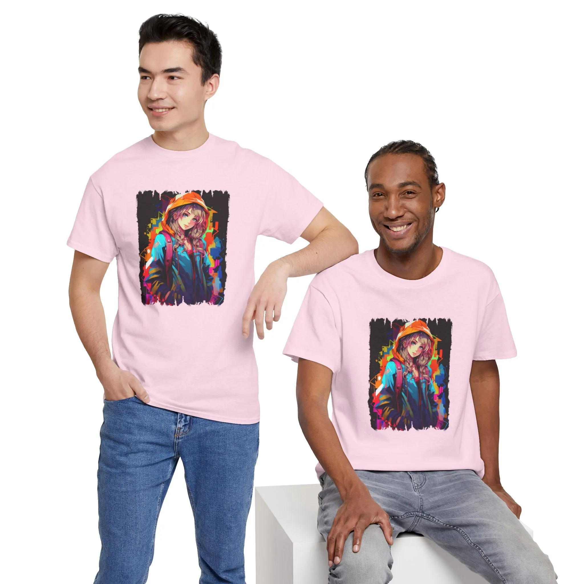 Graffiti Anime Girls Unisex Heavy Cotton Tee