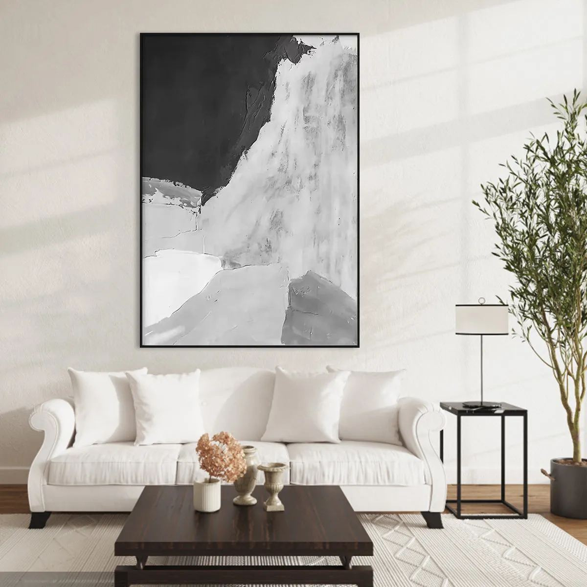 Gray and White Abstract