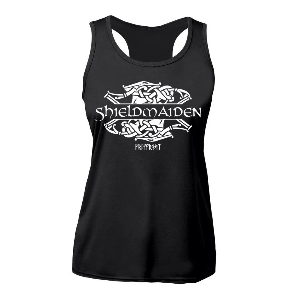 Gym Racerback Vest, Shieldmaiden, Black