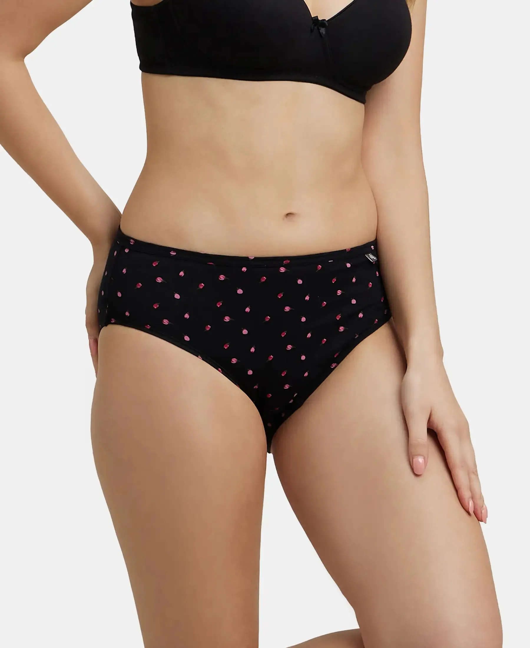 High Coverage Super Combed Cotton Hipster With Concealed Waistband and StayFresh Treatment - Dark Prints (Pack of 3)