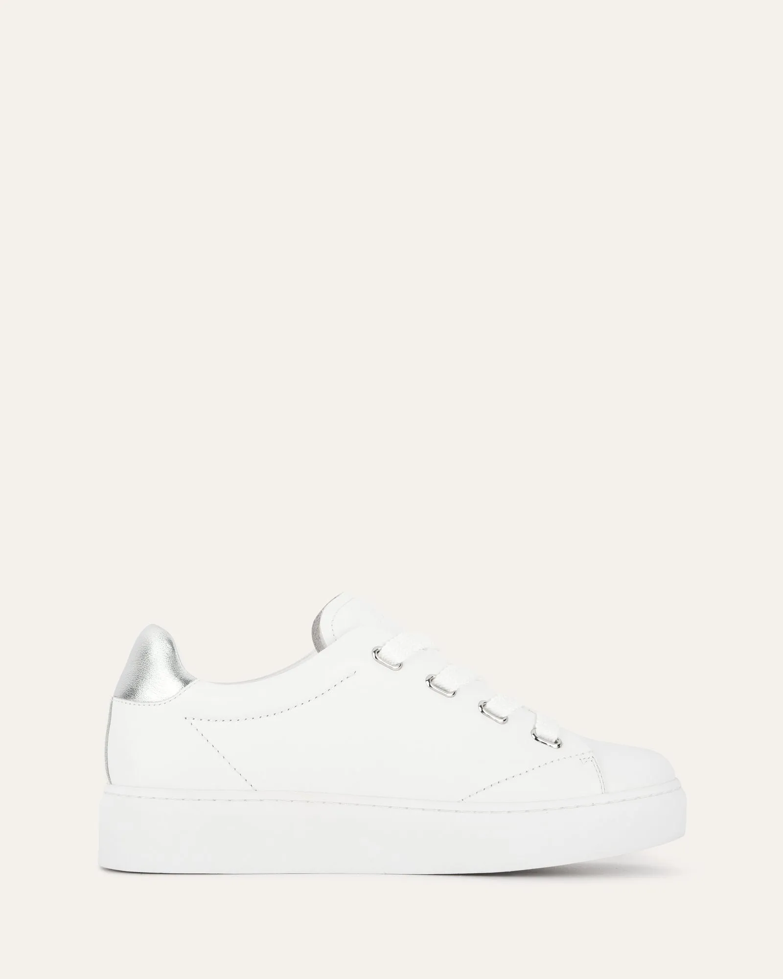 HORIZON SNEAKERS WHITE SILVER LEATHER