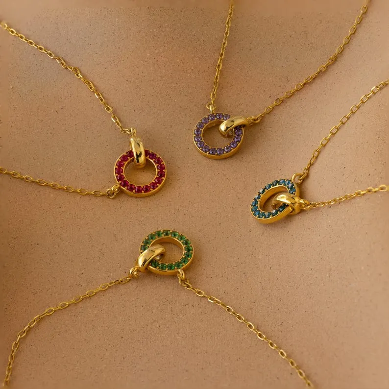 Interlocking Birthstone Bracelet